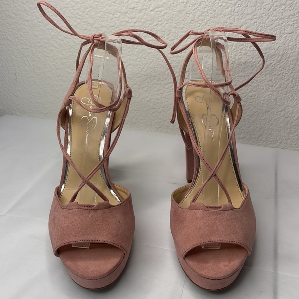 Jessica Simpson Suede strappy platform sandals - Picture 4 of 11